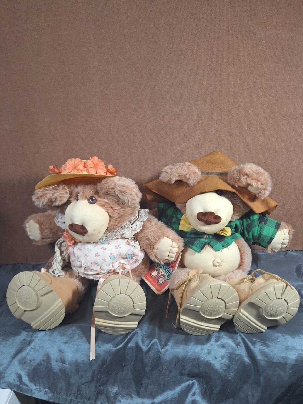 Furskins Jumbo Teddy Bear Plush Xavier Roberts Farrell/Hattie 1985 With Tags